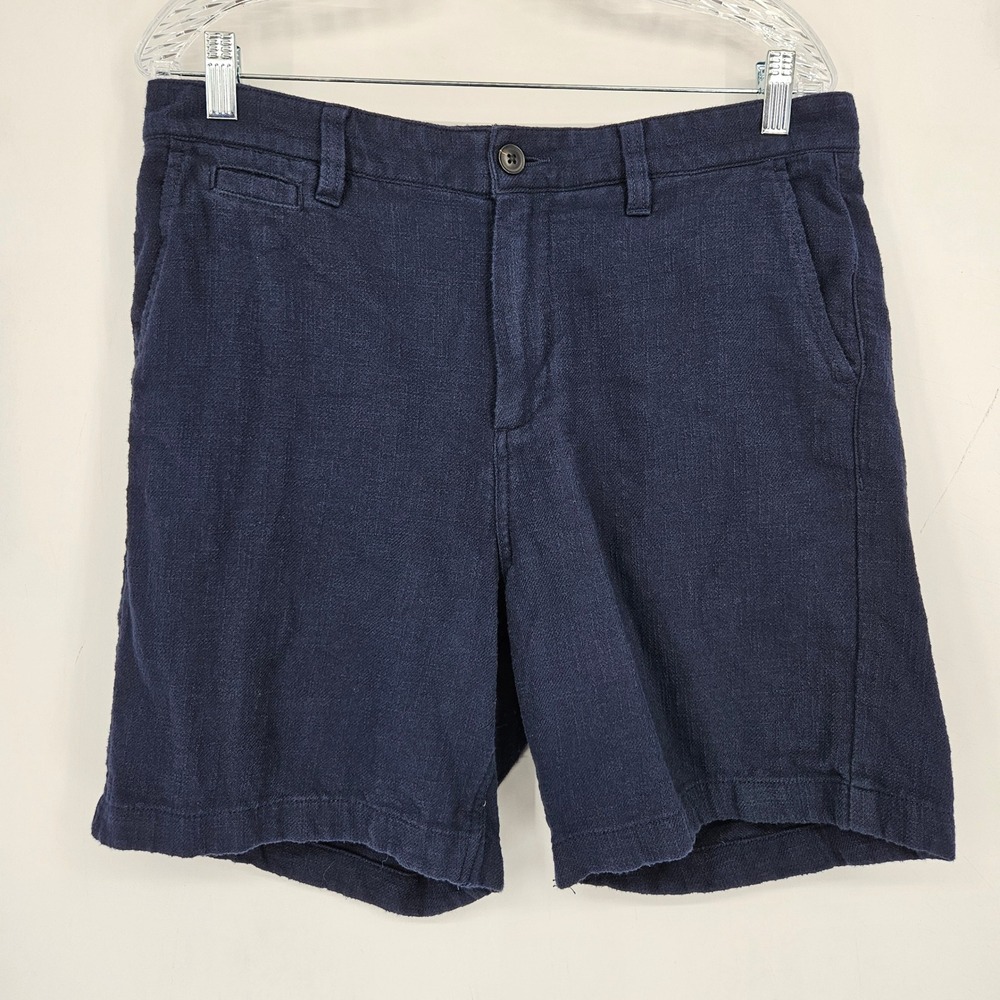 John Varvatos Shorts Mens 32 Chino Blue Lightweight Casual Preppy Flat Front